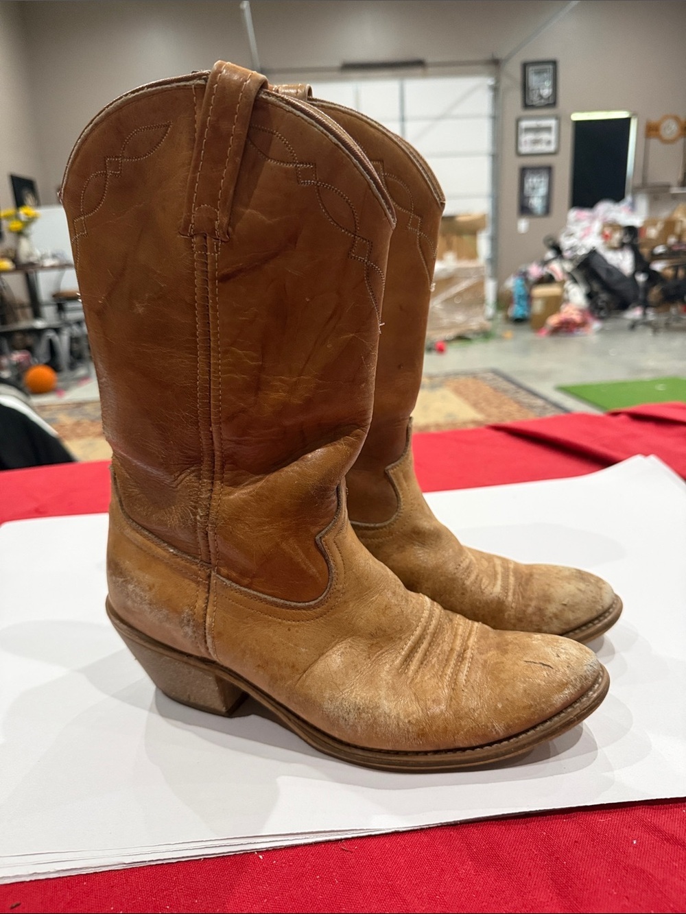 ACME vintage Tan Brown Cowboy Western Boots